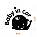 Baby in Car / Baby on Board - Car Safety Sign - Cute Car Sticker Decal - HMC001-Black. 