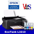 (Preorder) Printer Epson EcoTank L3210 AIO 3 IN 1 inkjet tank printer, 1 set of genuine ink, 4 colors, ready to use [2-year warranty]. 