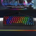 ZIFRIEND ZA646 (64 Keys) 60% Mechanical Keyboard Keyboard RGB Backlit 63 Keys Wired Anti-Ghosting Gaming Keyboard Type-C Keys English Language Available Red Switches Ergonomic Backlit RBG Mechanical for Gaming LED flat low profile key cap detachable cable. 