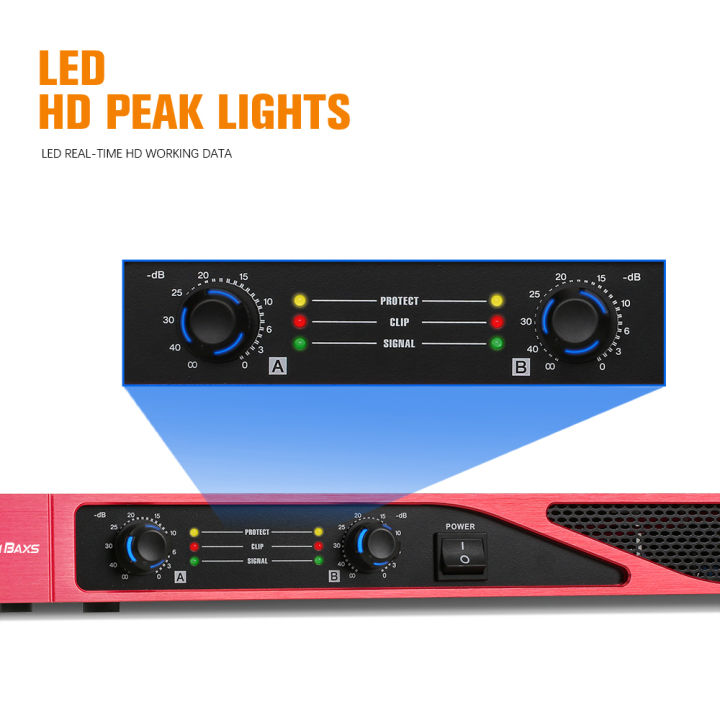 (Preorder)Newbaxs%20XM-200%20professional%20amplifier%20550W%20*%202%20numbers%20pure%20home%20level%20small%201U%20slim%20amplifier%20-%20Image%203