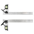 Clover _ Angle Square Measuring Tools Set Precise Stainless Steel Aluminium Durable Adjustable Combination Spirit Level 12  300mm. 