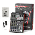 (Preorder)NewBaxs KL4FX 4-Channel Audio Mixer Professional Sound Mixing Console 256DSP 48V Power USB MP3 Bluetooth KTV Party Event Mini Mixer. 