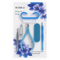 ခြေသည်း/လက်သည်းပြုပြင်ကိရိယာအစုံ 6Pcs Manicure Pedicure Kit for Women Nail Care Set Stainless Steel Nail Clipper, Nail Brush, Scissor, Nail Buffer, Cuticle Remover and Tweezer Nail Portable Grooming Kit. 