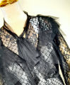 ဇာအပါးအပေါ်ထပ်အမျိုးသမီးဝတ် ပွဲတက် black lace blouse top AyeyarMark. 