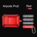(Preorder)Sanptoch Switch Lock Case For Apple Airpods 4/Pro2/Pro/3rd/2nd/1st Generation Armor Military Full Cover Wireless Earphone Shockproof Protective Case With Keychain. 