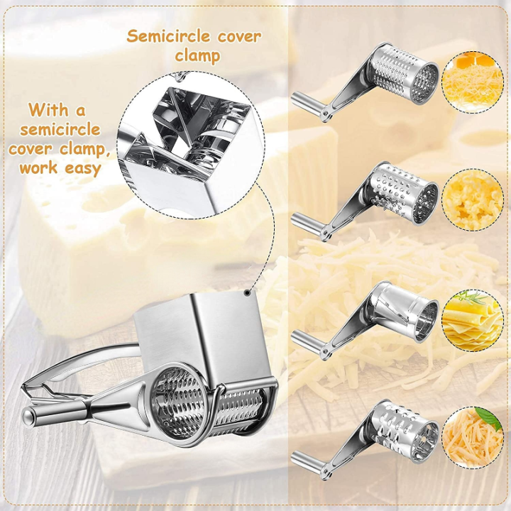 Rotary%20Cheese%20Grater%20Cheese%20Cutter%20Slicer%20Shredder%20with%204%20Interchanging%20Rotary%20Sharp%20Cylinders%20Stainless%20Steel%20Drum%20Slicer%20-%20Image%208