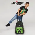 [Smiggle] Singapore Preorder Minecraft Trolley Backpack With Light Up Wheels Black. 