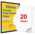 20 Sheets  Inkjet Waterproof Vinyl Sticker Paper  White Glossy  Comparable to Vinyl Inkjet  A4 Size Full Sheet Label  Inkjet Printers   Digital Labels. 