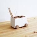 (Preorder) Minimal Food Truck, White, Pencil Holder, Pen Holder, Toothbrush Holder, Toothpaste Holder, Detachable, 2 Pieces, by AquaproThailand. 