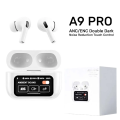 Tech Infinite A9 pro Air Pods Pro Touch Screen (ANC+ENC) Wireless Bluetooth Earphones LED Color Touch Screen Display TWS Earbuds Active Noise Cancellation ANC Wireless Headset TWS Noise Cancelling Earbud Bluetooth Headphone 5.3 Long Battery life. 