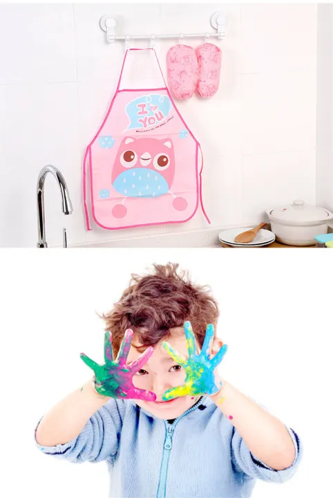 Cute%20Kids%20Chef%20Apron%20Sets%20Child%20Cooking%20Painting%20Waterproof%20Children%20Gowns%20-%20Image%204