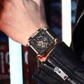(Preorder) Crrju Genuine Fashion Quartz Wristwatch Silicone Strap Chronograph Multifunction Waterproof Business Style Men's Watch 2312  အမျိုးသား လက်ပတ်နာရီ. 