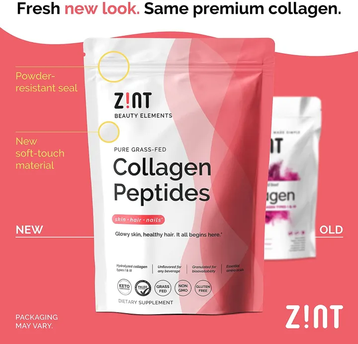 Zint, Pure Grass-Fed Collagen Peptides, Unflavored, 16 oz (454 g)