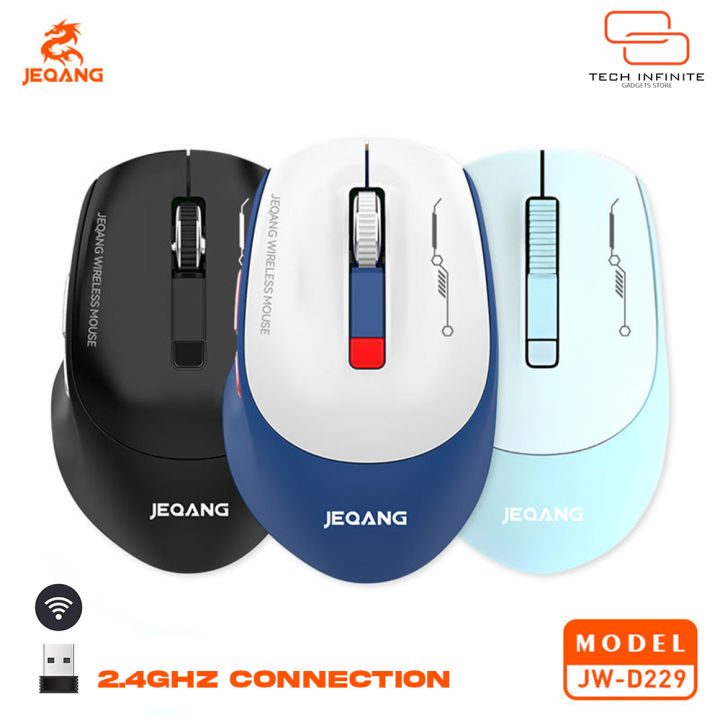 JEQANG JW-D229 Wireless 2.4Ghz Dongle Mouse with USB Rechargeable RGB ...