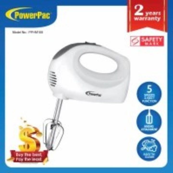 PowerPac HAND MIXER WITH 5 SPEEDS & EJECT FUNCTION (PPHM108)