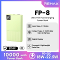 Remax - FP-8 10000mAh Ultra Thin Fast Charging Power Bank ( PD 20W + QC 22.5W ). 