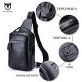 (Preorder)Bullcaptain men's leather chest bag youth college style crossbody bag အမျိုးသားသုံးသားရေလွယ်အိတ်. 