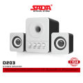 (Preorder) SADA D203 Stereo Speaker: 2.1 stereo speakers with separate left and right subwoofers for clear sound. USB and 3.5mm jack connectivity.. 