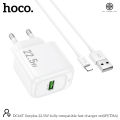 (Preorder) HOCO DC66T charger set, fast charger with cable for iOS/Type-C/Micro, 22.5W power supply, Fast Charger with LED. 