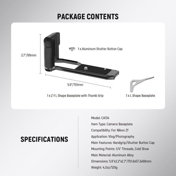 (Preorder)%20NEEWER%20CA134%20Zf%20Handgrip:%20L-shaped%20Zf%20handgrip%20for%20Nikon%20Zf%20cameras.%20Slim,%20form-fitting%20camera%20mount%20with%20integrated%20grip,%20thumb%20grip,%20and%20silver%20shutter%20button.%20-%20Image%209
