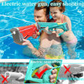 (Preorder) Beige water gun, Songkran water gun, large electric water gun, waterproof, high pressure, suck water with one button ရေပြွတ်သေနတ်. 