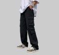 Yolen : Men's cargo pants with large pockets, loose solid color casual trousers men's work pants ဘောင်းဘီ. 