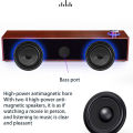 Portable Wired Bluetooth 5.0 Speaker Long Wooden HD Audio Subwoofer Music Surround Speaker USB powered for Outdoor. 
