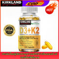 (Preorder) KIRKLAND Vitamin D3 K2 10,000 IU (250 mcg) D3 + 200 mcg K2 MK7 ，Nourish bones, teeth and muscles. 