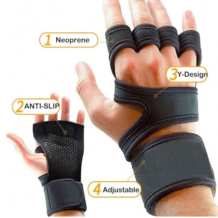 Half-Finger%20Gloves%20With%20Wrist%20Support/Weight%20Lifting%20Hand%20Gloves%20-%20Image%203