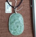 Dragon and Phoenix Jade pendant  pea green, နဂါးဇာမဏီ ကျောက်စိမ်းဆွဲသီး ပဲစိမ်းရောင်၊. 