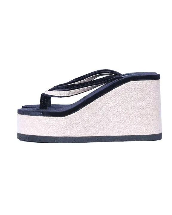 Thin Ya Nant Women's Wear Traditional Flip Flops - Black