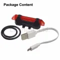 DC918 High Power Red Light 4-Mode USB Rechargeable Bike Tail Light (1 pc). 