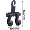 Golden Pyae_ Universal Black Car Seat Hook Double Hook for Interior Use on Vehicle Multifunctional Seat Back Storage Plastic Hook (ကားချိတ်). 