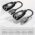 1 Pair USB extender 50 meters usb extension signal amplifier usb2.0 to RJ45 network extender. 