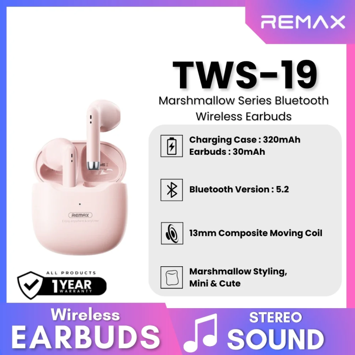 Remax - TWS-19 Marshmallow Series Wireless Bluetooth Earbuds