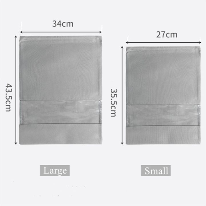 DANQLO:%20Shoes%20Bag%20Travel%20Box%20Storage%20Bag%20Portable%20Suitcase%20Case%20Transparent%20Drawstring%20Shoe%20Organizer%20Bag%20Dustproof%20Pocket%2043.5%20x%2034%20cm%20Grey%20-%20Image%206