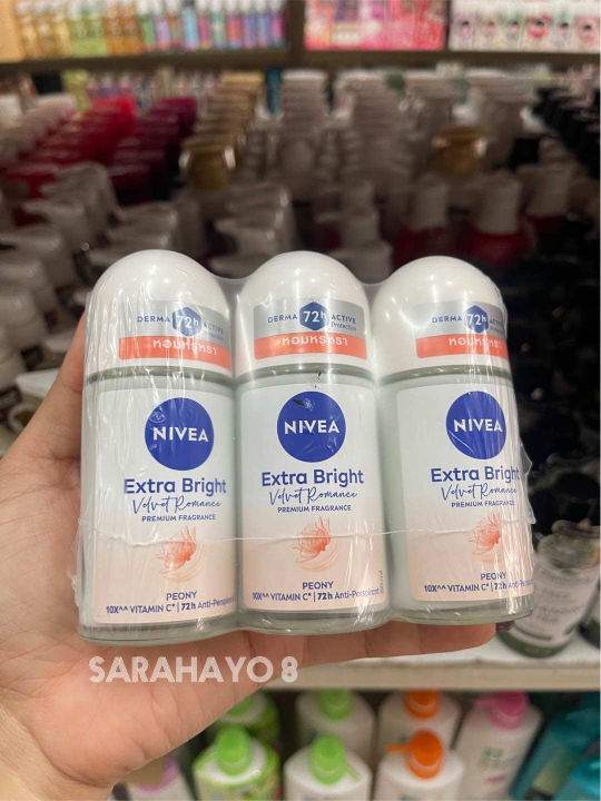(Preorder)%20Nivea%20Extra%20Bright%20Premium%20Fragrance%20Velvet%20Romance%20Peony%20Roll%20on%2050Ml.X3%20Bottles%20-%20Image%204