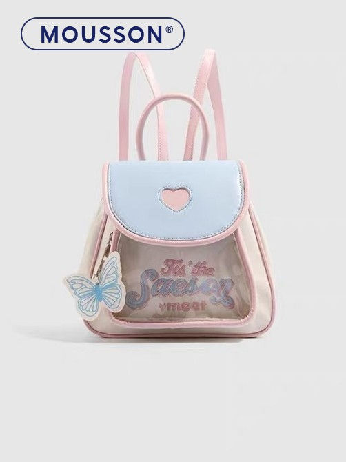 (Preorder)MOUSSON Girls want food, cute bag, backpack, Korean bag, travel, travel, students, pain, new shoulder, shoulder 100 ကျောပိုးအိတ်