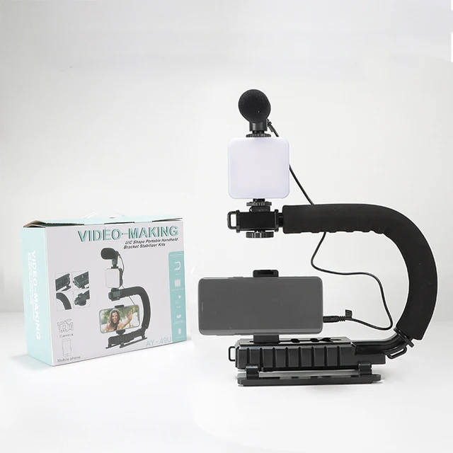 LionBolt%20Cellular%20and%20camera%20support%20stabilizer%20with%20light%20and%20microphone%20Tripod%20Kit%20-%20Image%204