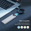 SSK Aluminum M.2 NVME SATA SSD Enclosure Adapter USB 3.2 Gen2 10 Gbps SHE-C325. 