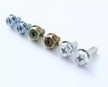 10 [၁မတ်] (#M6) ကော်လံနပ်တိုင်+ခေါင်း Cross Hexagon Head With Flange Bolt+ Flange Nut. 