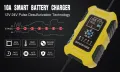 Foxsur 12V10A 24V5A Lithium Iron GEL Lead Acid AGM LiFePo4 Motorcycle Car Battery 7-stage Smart battery charger. 