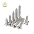 14 (#M6.1) ခေါင်းပြားစတားစတီးစကူ A2-70 / 304 Stainless Steel Cross Recessed Phillips Flat Head Self Tapping Screw. 