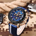 (Preorder) LIGE Men Quartz Analog Wrist Watch Leather Sports Watches Luxury Brand Waterproof Chronograph Watch For Men အမျိုးသားဝတ်လက်ပတ်နာရီ. 