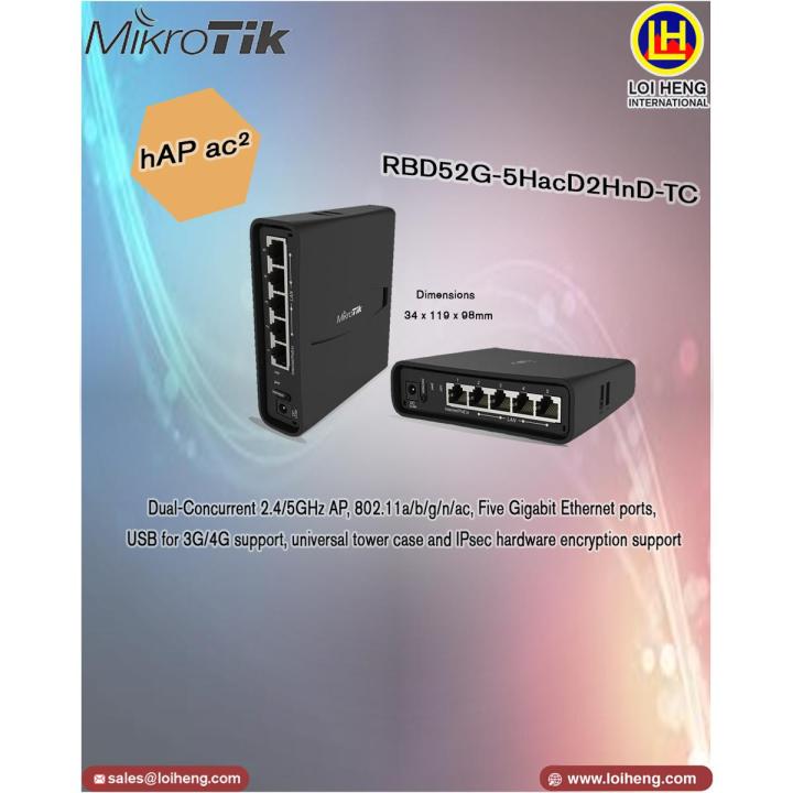 MIKROTIK RouterBOARD hAP ac2 Tower (RBD52G-5HacD2HnD-TC)
