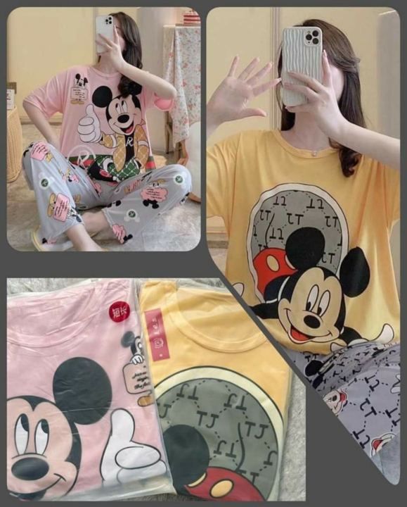 lady dress fashion(လက်တို+ဘောင်းဘီရှည် ဆွဲသား၀မ်းဆက်)nt0149