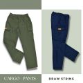 Code_4022 Comfortable Long Cargo Drawstring Pants ကြိုးဆွဲချည်ဘောင်းဘီရှည် - Stay Stylish and Relaxed. 