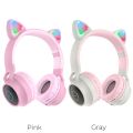 Hoco Headphones “ W27 Pusi Cat Ear ” wireless and wired. 