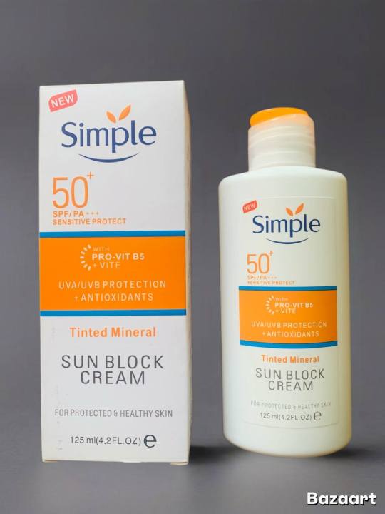 Simple Tinted Mineral Sun Block Cream 125ml