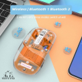 Multi 3 Device Mode Wireless Mouse Transparent Computer Mice Dual BT5.1 2.4G Adjustable DPI Magnetic Removable PC PS4 PS5 Silent Mouse. 